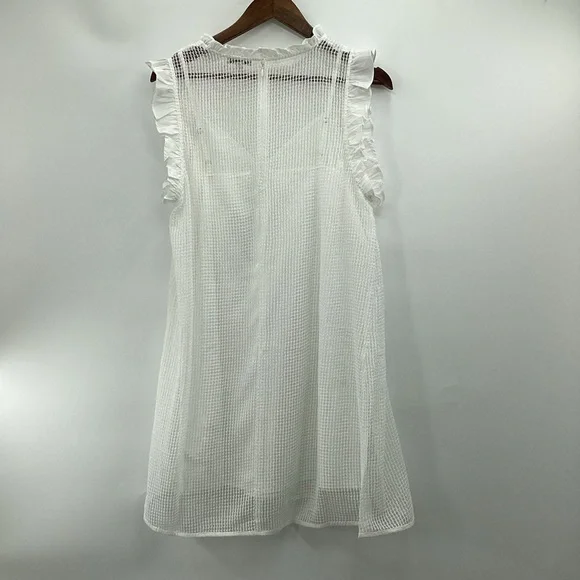 VENUS White Diamond Lace Ruffle Mini Dress - Picture 4 of 12